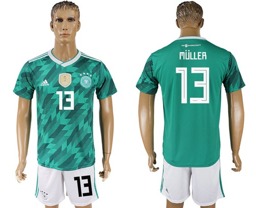 Germany #13 Muller Away Soccer Country Jersey